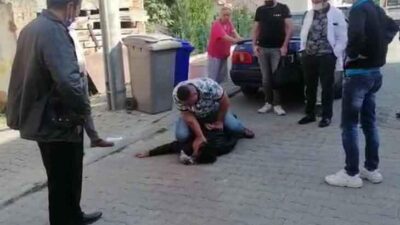 Marketten ürün çalan hırsızı vatandaşlar böyle yakaladı!