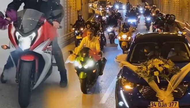 Düğün değil maganda konvoyu