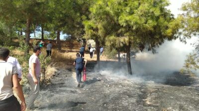 Hastane bahçesinde yangın paniği