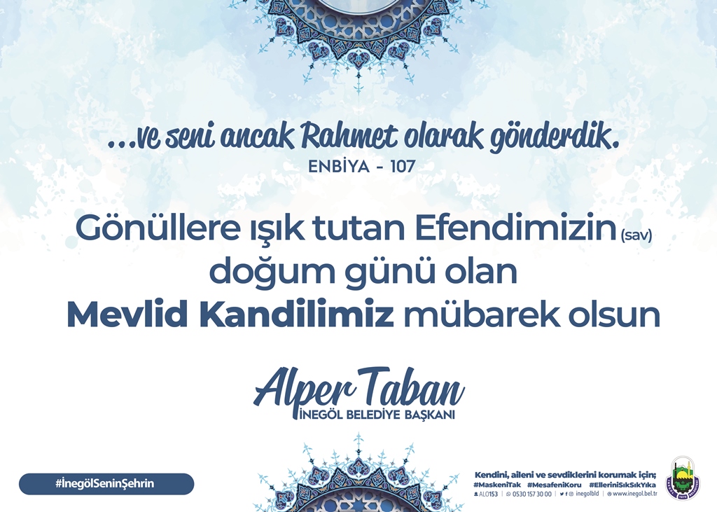 Başkan Taban’dan Mevlid Kandili mesajı: ‘Bu bir fırsattır’