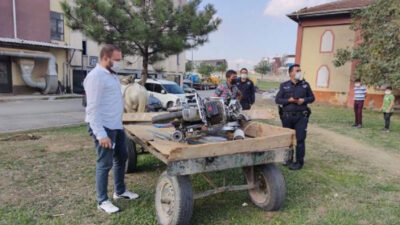 Bursa’da çaldığı motosikleti at arabasıyla götürdü, ‘satın aldım’ dedi