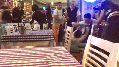 Bursa’da eğlence mekanındaki kavgada ne maske ne mesafe…O anlar kamerada
