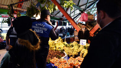 Pazarlarda maske ve hijyen denetimi