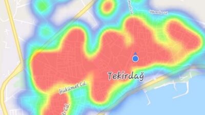 Tekirdağ’da HES uygulamasındaki harita kırmızıyla kaplandı