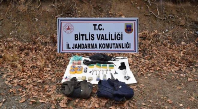 Bitlis’te patlayıcı yapımında kullanılan malzemeler bulundu