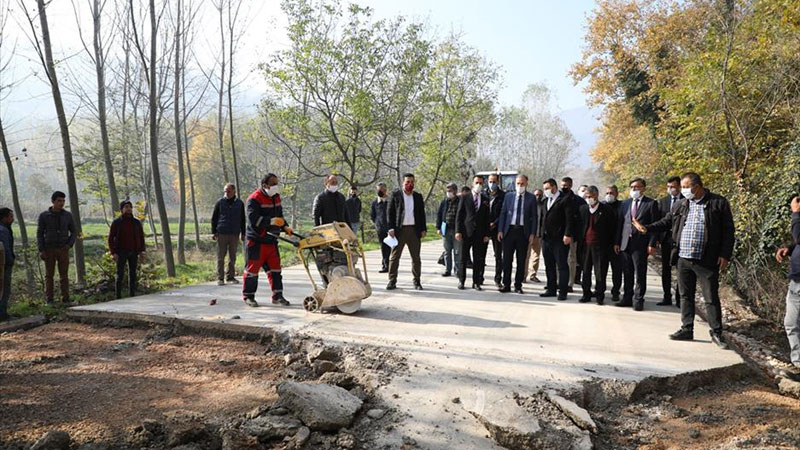 700 metrelik çevre yolu beton yolla kaplanıyor