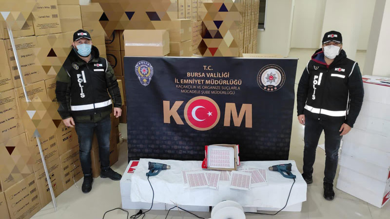 Bursa’da kaçak sigara operasyonu