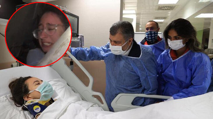 Enkazdan köpeği ile çıkarılmıştı… Bakan Koca’dan İnci’ye ziyaret