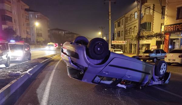 Yer: Bursa… Takla atan araçtan burnu bile kanamadan çıktı