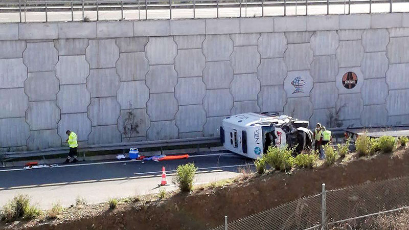 Bursa’da ambulans 6 metre yükseklikten düştü