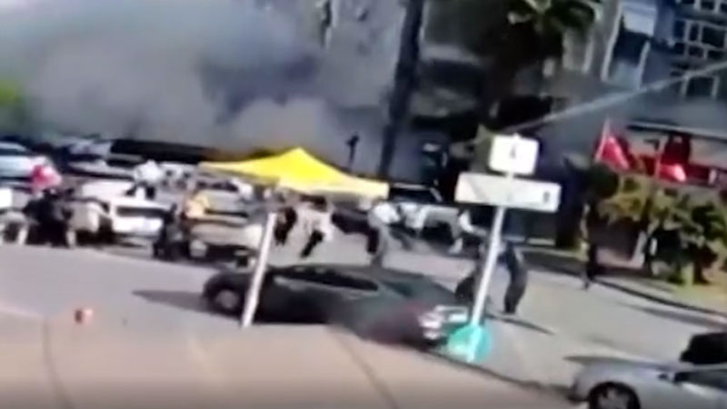 Rıza Bey Apartmanı’nın yıkılma anı kamerada