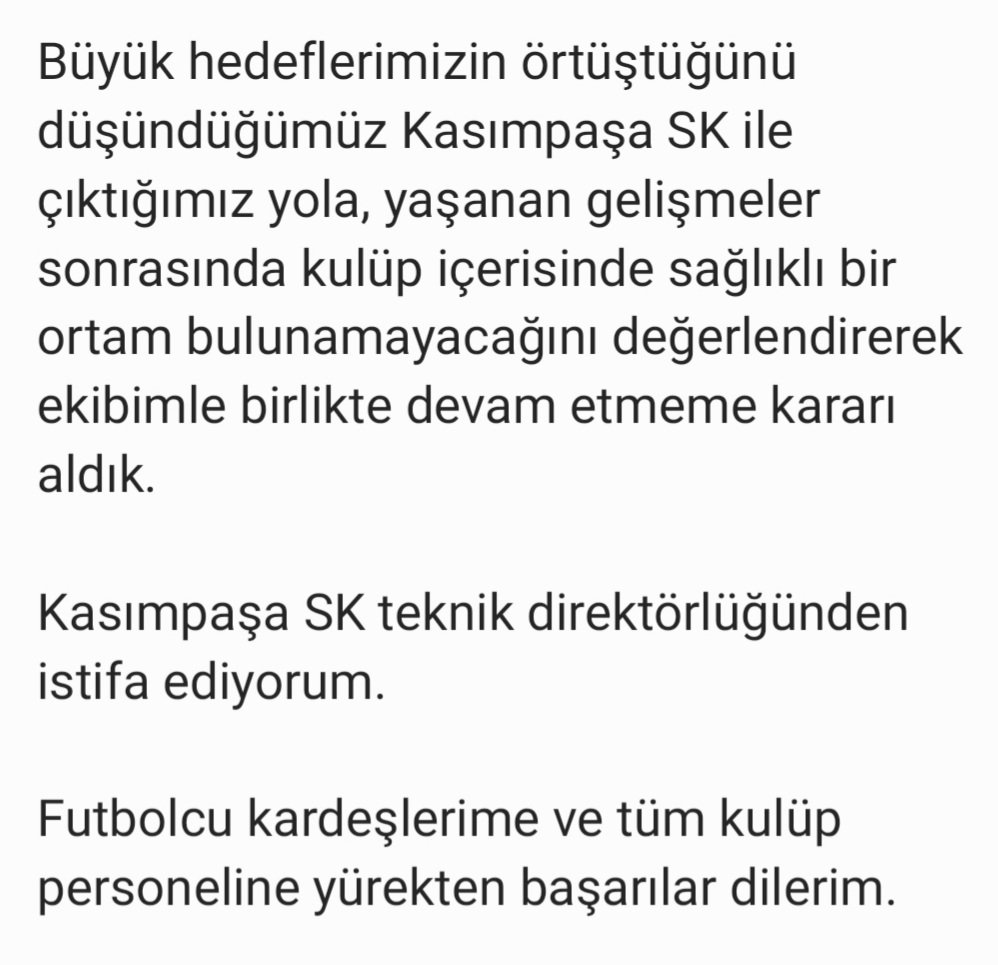 istifa metni