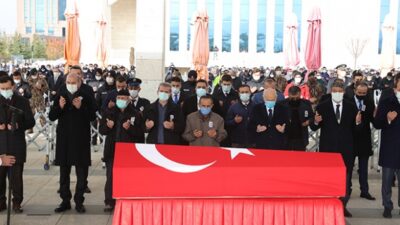 Kaza şehidi polise son görev