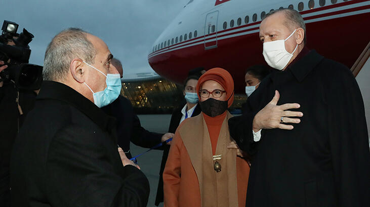 Cumhurbaşkanı Erdoğan, Azerbaycan’a geldi