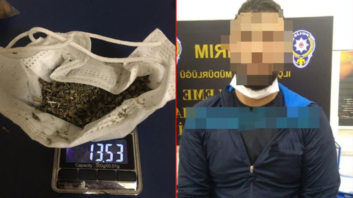 Maskeyi korona virüsten korunmak için değil uyuşturucu saklamak için kullandı Maskeyi korona virüsten korunmak için değil uyuşturucu saklamak için kullandı