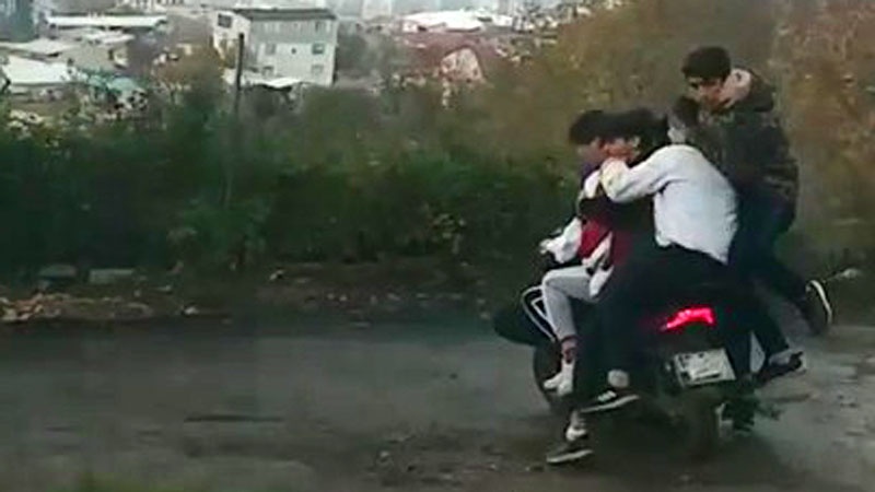 Görüntü Bursa’dan… 1 motosiklette 6 kişi