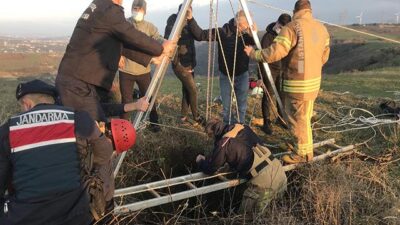 30 metrelik kuyuya düştü