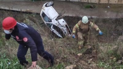 Otomobil dereye uçtu