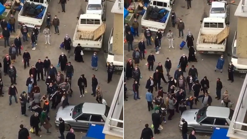 Yer: Bursa… Pazarda birbirlerine girdiler