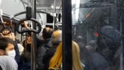 Bursa’da yolcu otobüsünde son dakika yoğunluğu tartışmaya sebep oldu