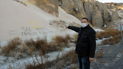 Peribacalarındaki sprey boyalı yazılara tepki