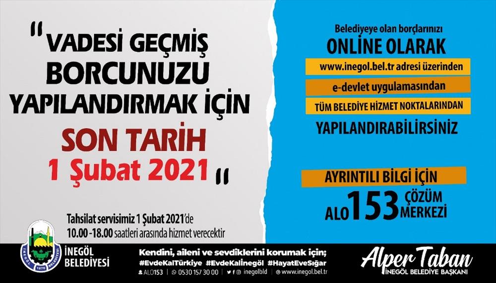 Belediye borçlarının yapılandırılmasında son başvuru 01 Şubat