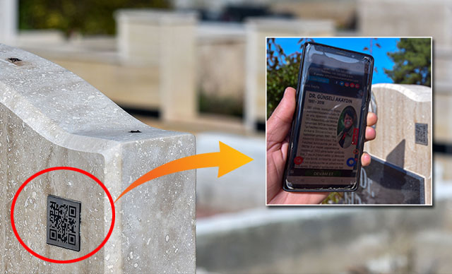 Mezar taşları da ‘karekod’landı Mezar taşları da ‘karekod’landı