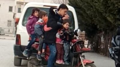 Bursa’da 5 çocuk bir yetişkinin bindiği elektrikli bisikleti görenler şaştı kaldı