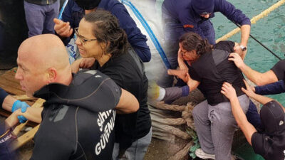 Denize dehşet! Zavallı kadın böyle kurtarıldı