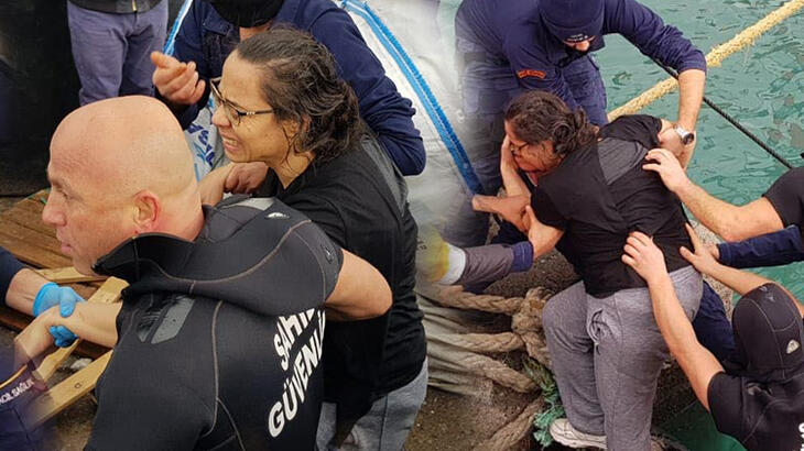 Denize dehşet! Zavallı kadın böyle kurtarıldı
