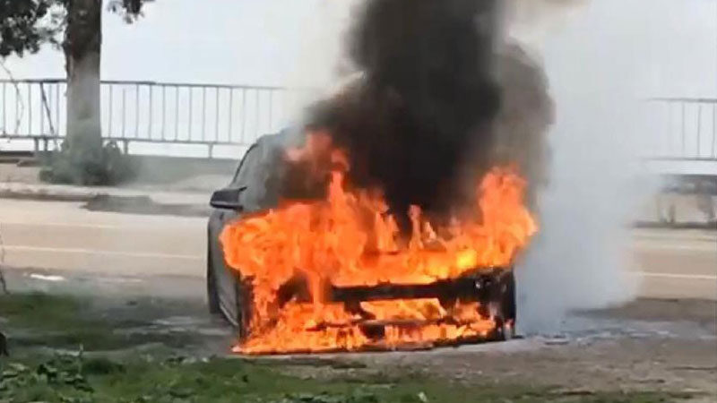 Bursa’da park halindeki otomobil yandı Bursa’nın Gemlik ilçesinde park halindeki lüks bir otomobil alev alev