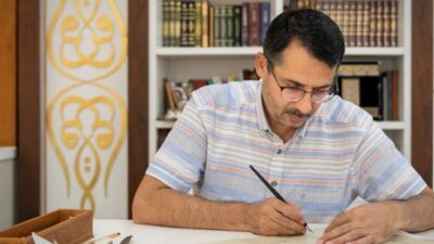 Bursalı sanatçıların tablosu Eyüp Sultan Camii’ne asıldı