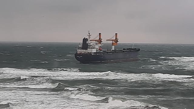 Kargo gemisi karaya oturdu