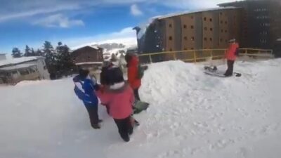 Faciaya ramak kala! Bursa’da kayakçılar tehlikeyi böyle atlattı