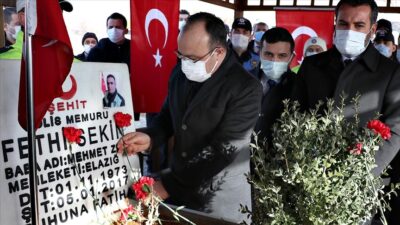 Şehit polis Fethi Sekin Elazığ’daki kabri başında anıldı