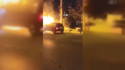 Bursa’da otomobil alev topuna döndü