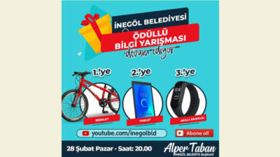 İnegöl Belediyesi 2. Ödüllü Bilgi Yarışması başlıyor