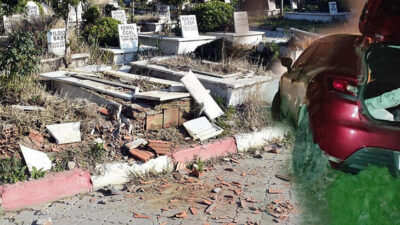 Mezar taşlarını dalgınlıkla kırmış!