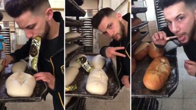 Tepki çeken görüntü! Süt ve dönerden sonra ekmek