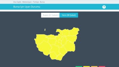 Bursa için uyarı! 8 Şubat’tan 9 Şubat’a kadar…