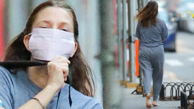 Ünlü oyuncu maskeli yalın ayak sokakta dolaştı