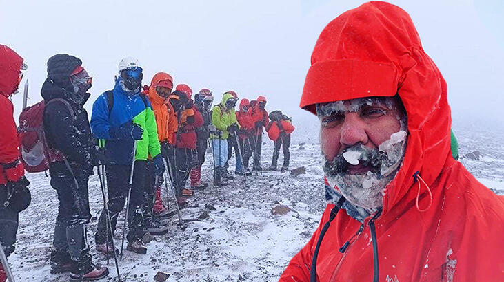 Süphan Dağı’nda zor anlar! Zirve tırmanışında tipiye yakalandılar