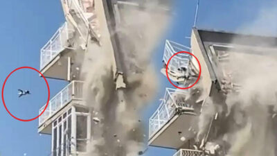 Yıkım sırasında çatıdan düşen kedi, hayati tehlikeyi atlattı