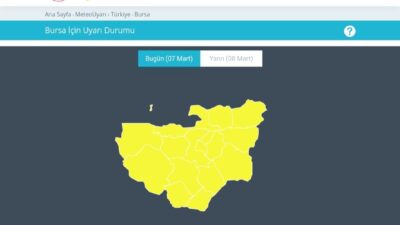 Bursa için uyarı! Bugün saat 18.00’dan itibaren…