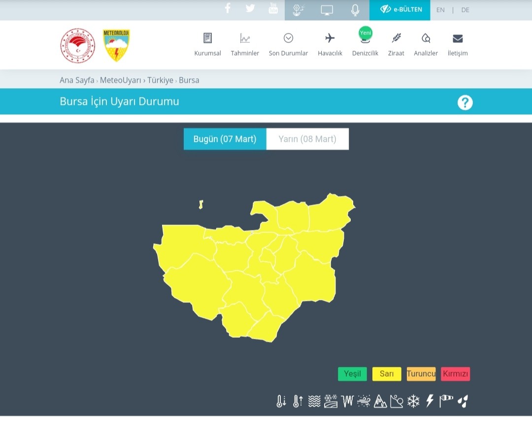 Bursa için uyarı! Bugün saat 18.00’dan itibaren…
