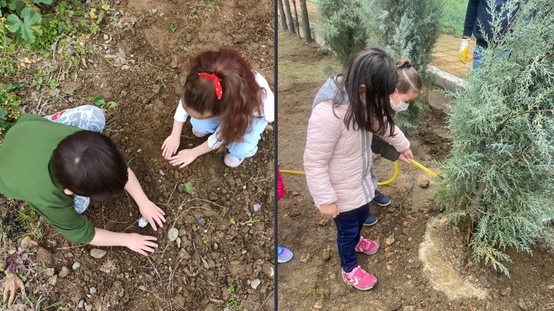 Doğaya ve geleceklerine sahip çıkıyorlar! Tohumun yolculuğu minik ellerle başladı Kestel'de görev yapan iki öğretmenin başlattığı ‘Tohumdan fidana' projesi ile