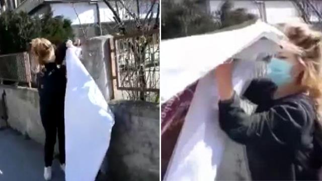 Kandil için asılan pankartı söktü, çantasına koydu! Sebebi ise şaşırttı