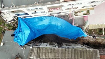 Bursa’da toprak kaymasının yaşandığı bölgeye brandalı önlem