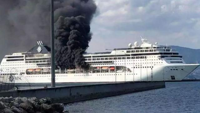 Lüks cruise gemisinde yangın