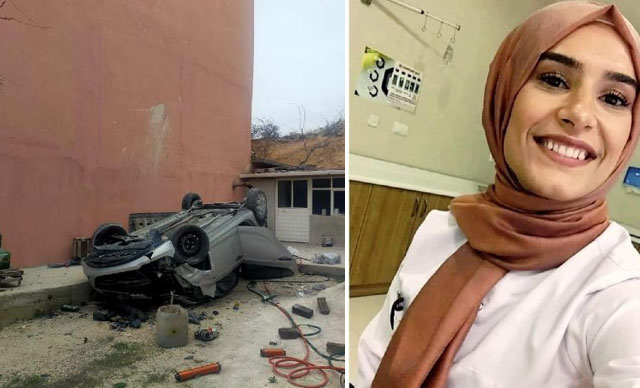 Otomobiliyle 15 metreden uçup, duvara çarpan Seycan hemşire öldü